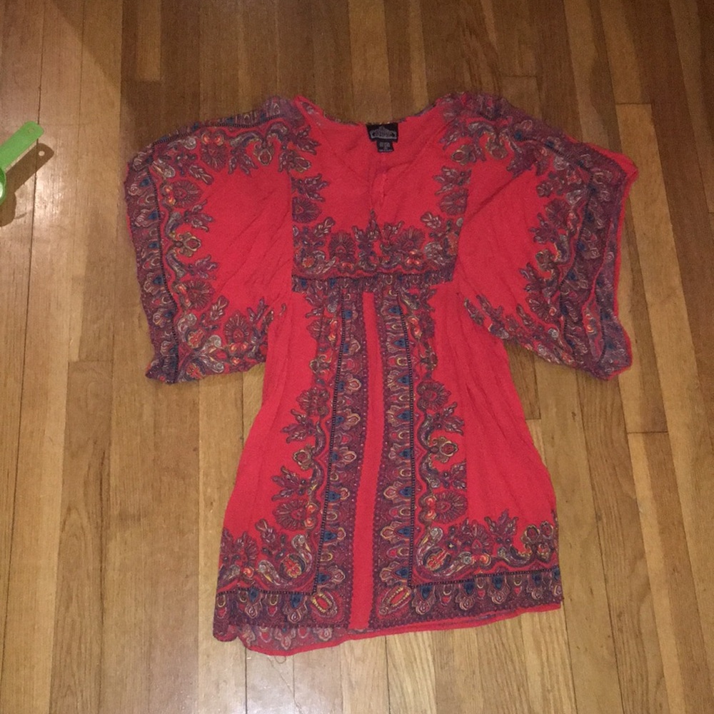 Red flowy sundress
